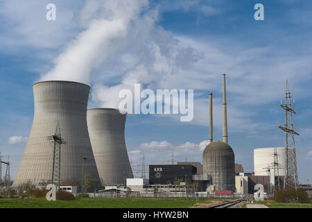 Atomkraftwerk Grundremmingen, Schwaben, Bayern, AKW, Atom, Atomkraftwerk, Stockfoto