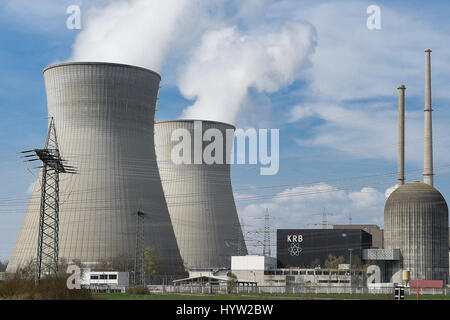 Atomkraftwerk Grundremmingen, Schwaben, Bayern, AKW, Atom, Atomkraftwerk, Stockfoto