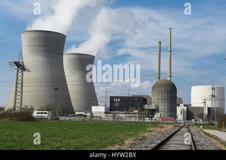 Atomkraftwerk Grundremmingen, Schwaben, Bayern, AKW, Atom, Atomkraftwerk, Stockfoto