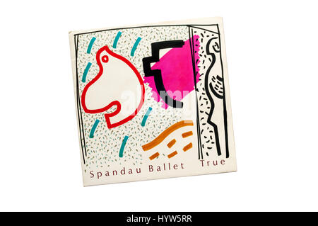 1983 7' single, True von Spandau Ballet.  Einbandentwurf von David Band Funktionen. Stockfoto