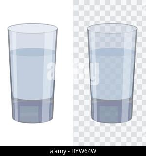 Transparenten Vektor Glas mit voller Wasser. Flache einfarbigen Design. Transparente Farbe. Stock Vektor