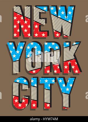New York Typografie Retrodesign für t-Shirt, Poster Festival, Vektor. Stock Vektor