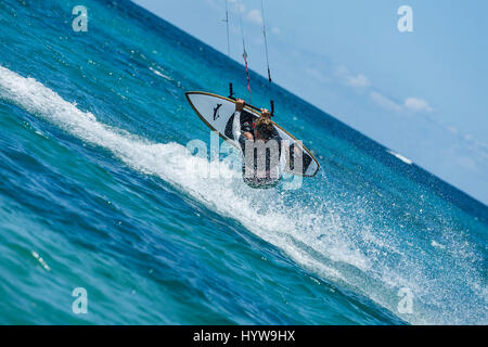 Kite Surfen, Ocean Park, Puerto Rico Stockfoto