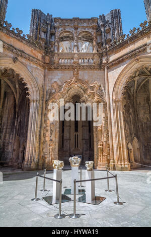 Unvollkommene Kapellen, Kloster Batalha, Portugal 3. Juli 2016 Stockfoto