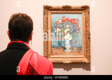 Melbourne, Australien. 27. April 2017. Stillleben mit Wildblumen und Nelken 1886 Sommer Paris: eine Vorschau von Van Gogh und die Jahreszeiten-Ausstellung in der National Gallery of Victoria mit großen Werken der holländischen Impressionist Vincent Van Gogh reflektieren die vier Jahreszeiten die Vorschau von Van Gogh und die Jahreszeiten-Ausstellung in der National Gallery of Victoria mit großen Werken der holländischen Impressionist Vincent Van Gogh reflektieren das four Seasons Credit : Amer Ghazzal/Alamy Live-Nachrichten Stockfoto