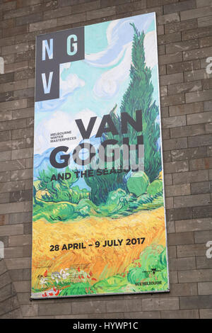 Melbourne, Australien. 27. April 2017. Eine Presse-Preview von Van Gogh und die Jahreszeiten-Ausstellung in der National Gallery of Victoria mit großen Werken der holländischen impressionistischen Malers Vincent Van Gogh reflektieren die vier Jahreszeiten Frühling, Sommer Herbst und Winter Credit: Amer Ghazzal/Alamy Live-Nachrichten Stockfoto