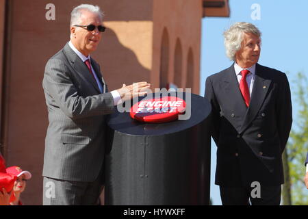 Tarragona, Spanien. 6. April 2017. Einweihung des Ferrari-Land in Port Aventura Welt, Tarragona Donnerstag, 6. April 2017. Bildnachweis: Gtres Información Más lokalen auf line,S.L./Alamand Live News Stockfoto