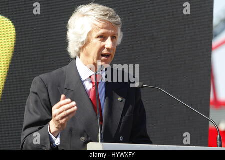 Tarragona, Spanien. 6. April 2017. bei der Einweihung des Ferrari-Land in Port Aventura Welt, Tarragona Donnerstag, 6. April 2017. Bildnachweis: Gtres Información Más lokalen auf line,S.L./Alamand Live News Stockfoto