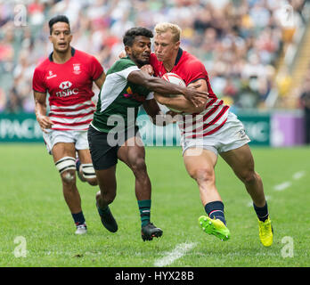 Hong Kong. 7. April 2017. Aktion während der HASBC/Cathay Pacific Hong Kong Sevens, 2017. Hong Kong Stadium, So Kon Po, Credit: Mike Gurken/Alamy Live-Nachrichten Stockfoto