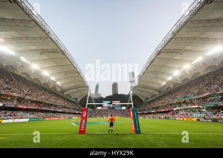 Hong Kong. 7. April 2017. Aktion während der HASBC/Cathay Pacific Hong Kong Sevens, 2017. Hong Kong Stadium, So Kon Po, Credit: Mike Gurken/Alamy Live-Nachrichten Stockfoto