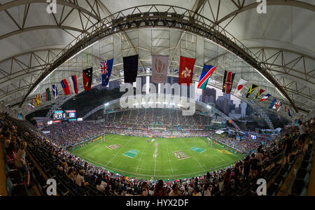 Hong Kong. 7. April 2017. Aktion während der HASBC/Cathay Pacific Hong Kong Sevens, 2017. Hong Kong Stadium, So Kon Po, Credit: Mike Gurken/Alamy Live-Nachrichten Stockfoto