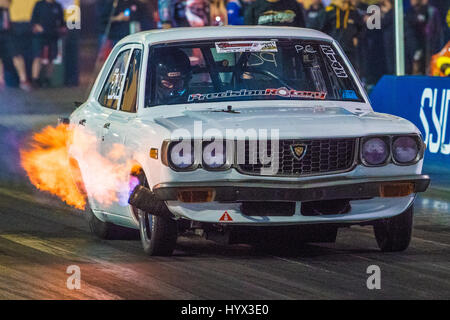 Sydney, Australien 7. April 2017: Sydney Jamboree Drag Racing Event - im Bild ist die Qualifikationsrunden der Sitzung. -Die Veranstaltung statt findet am Sydney Dragway über die 7. & 8. April. Bildnachweis: Mjmediabox / Alamy Live News Stockfoto