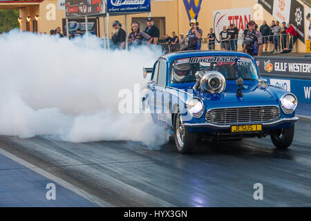 Sydney, Australien 7. April 2017: Sydney Jamboree Drag Racing Event - im Bild ist die Qualifikationsrunden der Sitzung. -Die Veranstaltung statt findet am Sydney Dragway über die 7. & 8. April. Bildnachweis: Mjmediabox / Alamy Live News Stockfoto