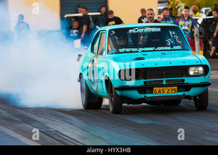 Sydney, Australien 7. April 2017: Sydney Jamboree Drag Racing Event - im Bild ist die Qualifikationsrunden der Sitzung. -Die Veranstaltung statt findet am Sydney Dragway über die 7. & 8. April. Bildnachweis: Mjmediabox / Alamy Live News Stockfoto