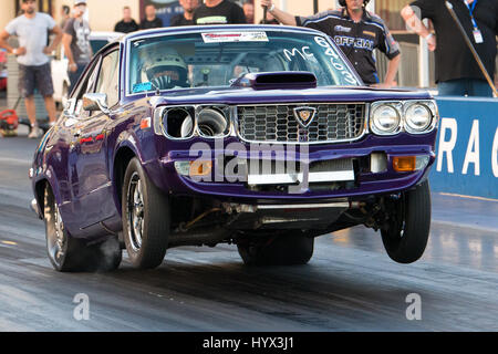 Sydney, Australien 7. April 2017: Sydney Jamboree Drag Racing Event - im Bild ist die Qualifikationsrunden der Sitzung. -Die Veranstaltung statt findet am Sydney Dragway über die 7. & 8. April. Bildnachweis: Mjmediabox / Alamy Live News Stockfoto