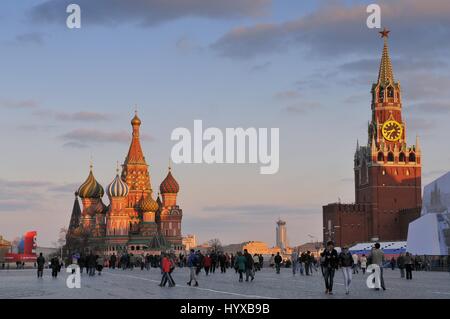 Russland, Moskau, Kreml und Basilius Kathedrale, rotes Quadrat Stockfoto