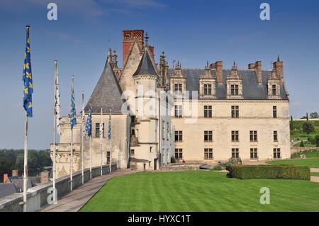 Chateau d ' Amboise Frankreich. Das königliche Schloss liegt in Amboise im Loire-Tal wurde im 15. Jahrhundert erbaut und ist eine touristische Attraktion. Stockfoto