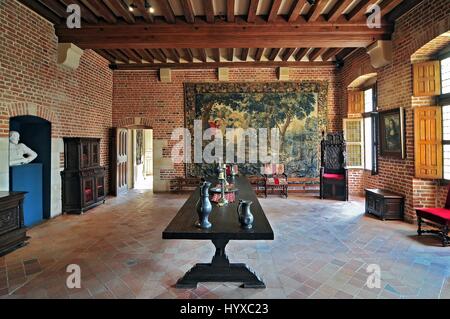 Innere des Clos Luce Herrenhaus in Amboise. Leonardo da Vinci lebte hier seit den letzten drei Jahren seines Lebens und starb dort am 2 Mai 1522 Stockfoto