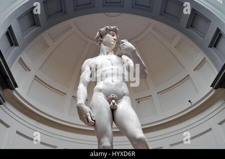 Statue des David von Michelangelo in der Galeria Dell Accademia, Florenz, Toskana, Italien Stockfoto