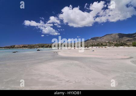 Elafonisos Strand auf der Südwest-Küste von Kreta Insel in Griechenland, als eine der herrlichsten Strände in Europa bewertet. Stockfoto