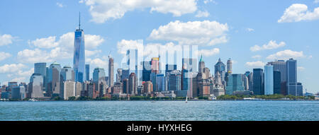 New York Stadtbild von Ellis Island Dock, August-02-2015 Stockfoto