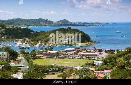 Grenada tropische Insel - Saint George - Karibisches Meer - Innenhafen und Devils bay Stockfoto