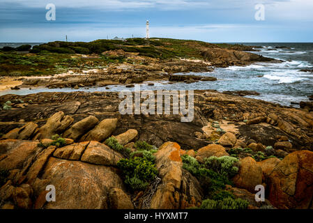 Cape Leeuwin gilt der Punkt, wo die indische und der südliche Ozean trifft und ist der südwestlichsten Festland Punkt von Australien. Stockfoto