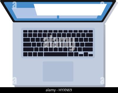Einfache stilisierte Top-down Ansicht eines Laptop-Computers. Stock Vektor