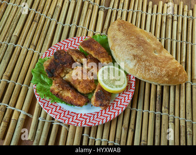 Amritsari Fisch aus dem Punjab - beliebte Amritsar Street Food. Stockfoto