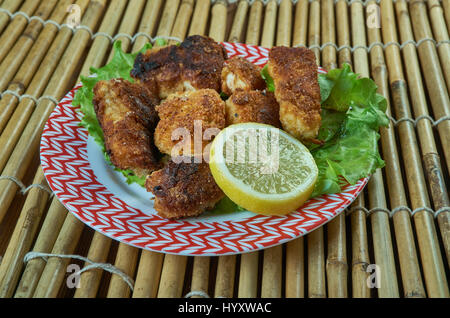 Amritsari Fisch aus dem Punjab - beliebte Amritsar Street Food. Stockfoto