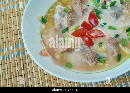 Slow Cooker King Ranch Chicken Soup. Tex-Mex-Gericht Stockfoto