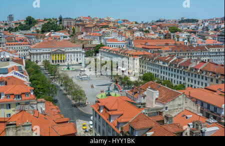 Panoramablick vom Elevador de Santa Justa, Lissabon, Portugal, Juni-28-2016 Stockfoto