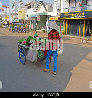 Straßen von Tan Chau, Vietnamesisch Grenzstadt, Vietnam Stockfoto