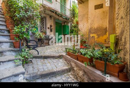 Landschaftliche Sehenswürdigkeit in Nemi, Provinz Rom, Latium Stockfoto