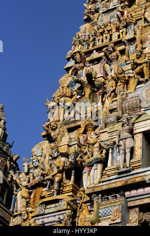 Pettah Colombo SriLanka neue Kathiresan Kovil Tempel, War Gott Murugan Nahaufnahme von Hindu-Götter geweiht Stockfoto