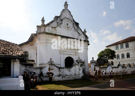 Galle Sri Lanka Galle Fort Niederländisch-reformierten Kirche erbaut um 1755 einheimische und Touristen außerhalb Stockfoto