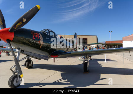 Historisches Flugzeug auf dem Display an der Jacqueline Cochran Airshow in thermische, CA Stockfoto