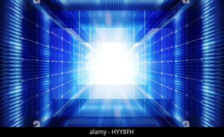 Technik-Hintergrund mit transparenten geometrischen Formen wie matrix Stockfoto