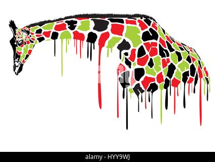 Giraffe, abstrakte Malerei Stock Vektor