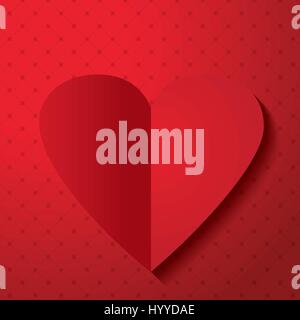 Valentinstag, Red Heart Papier, Vektorgrafiken. Stock Vektor