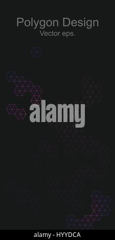 Sechseck-design grüne und gelbe Farbe Ton schwarze Hintergrundfarbe. Web Design, Technologie, Wissenschaft, Design-Element. Stock Vektor