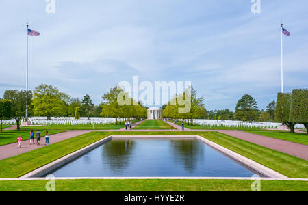 Normandie amerikanischen Soldatenfriedhof in Colleville-Sur-Mer, Frankreich, Mai-08-2016 Stockfoto