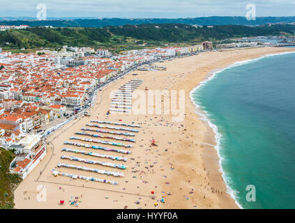 Atemberaubende Aussicht vom Miradouro Suberco in Nazare, Portugal Stockfoto