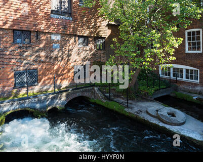 Die Winchester City-Mühle ist eine restaurierte Wassermühle liegt am Fluss Itchen Stockfoto