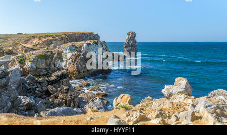Küsten Panorama in Peniche, Subregion Oeste, Portugal Stockfoto