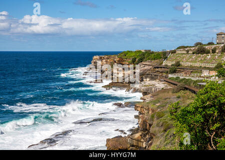 Küste am Bondi nach Bronte Küstenwanderung, Sydney, Australien Stockfoto