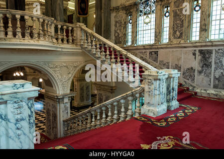 Freitreppe, City Hall, Belfast, Grafschaft Antrim, Nordirland, Vereinigtes Königreich Stockfoto