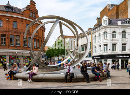 Der "Geist von Belfast" Skulptur von Dan George, Arthur Platz, Belfast, Grafschaft Antrim, Nordirland, Vereinigtes Königreich Stockfoto