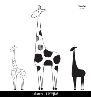Giraffe Logo Cartoon Vektorgrafik im flachen Stil Stock Vektor