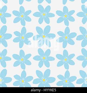 Abstrakte natürliche Musterdesign Hintergrund mit blauen Blüten. Stock Vektor